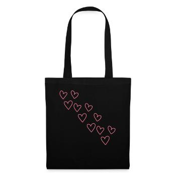 Motif Coeurs Coeur Symbole Amour Rose - Sac en tissu - noir - Devant