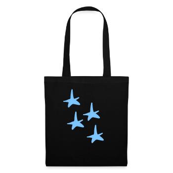 vier sterne blau stern symbol - Stoffbeutel - Schwarz - Vorne