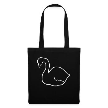 Cygne Cygne Animal symbole oiseau - Sac en tissu - noir - Devant
