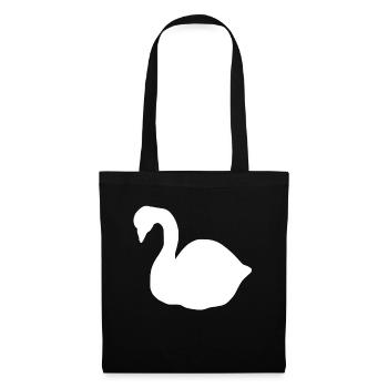 cygne symbole cygnes animal oiseau - Sac en tissu - noir - Devant