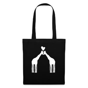 Giraffe Animal Symbol Love Giraffes Animals Heart - Tote Bag - black - Front