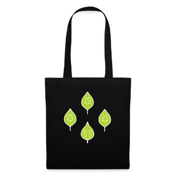 quatre feuilles vertes naturelles - Sac en tissu - noir - Devant