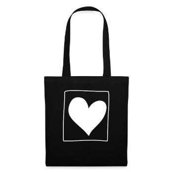 Heart Square Love Shape - Tote Bag - black - Front