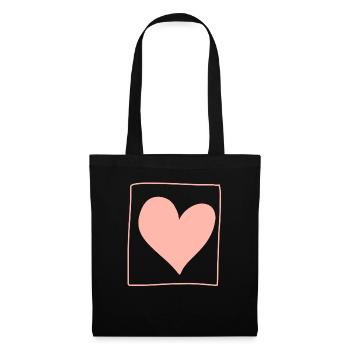 Heart Square Symbol Love Shape Pink - Tote Bag - black - Front
