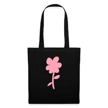 Symbole fleur Nature Plante - Sac en tissu - noir - Devant