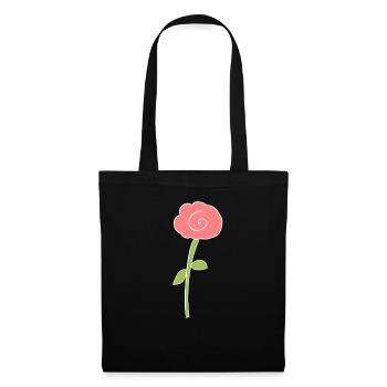 plante, fleur, rose, symbole, rose - Sac en tissu - noir - Devant