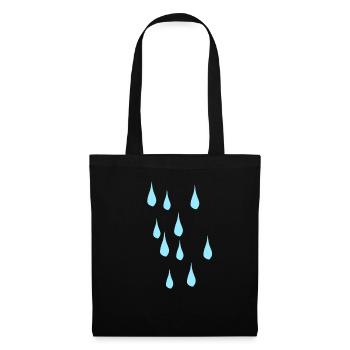 Larmes Eau Pluie Larmes Météo Bleu - Sac en tissu - noir - Devant