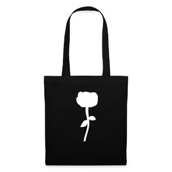 Plante Fleur Rose Symbole Forme - Sac en tissu - noir - Devant