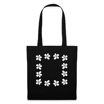 Fleurs Cadre Plantes Fleurs Symbole Nature - Sac en tissu - noir - Devant