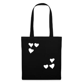 Motif coeurs cadre symbole coeur amour - Sac en tissu - noir - Devant