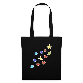 Shapes Icons Colorful Heart Star Circle Square Leaf - Tote Bag - black - Front