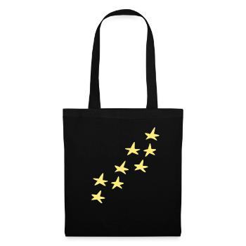 sterne muster gelb stern symbol form - Stoffbeutel - Schwarz - Vorne
