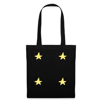 vier sterne stern symbol form gelb - Stoffbeutel - Schwarz - Vorne