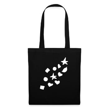 Shapes Symbols Heart Star Circle Square Shape - Tote Bag - black - Front