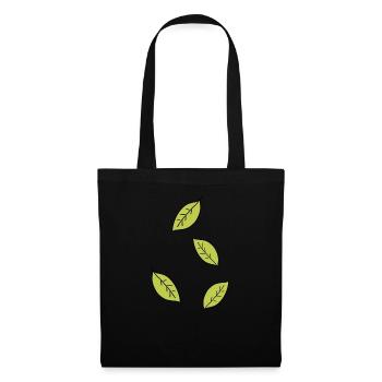 icône à quatre feuilles verte - Sac en tissu - noir - Devant