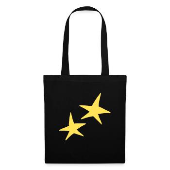 stern form zwei sterne symbol gelb - Stoffbeutel - Schwarz - Vorne