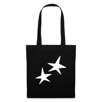 stern form zwei sterne symbol - Stoffbeutel - Schwarz - Vorne