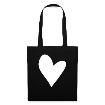 herz symbol form liebe - Stoffbeutel - Schwarz - Vorne