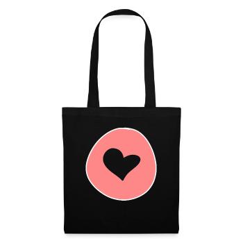 Heart Shape Circle Symbol Pink - Tote Bag - black - Front