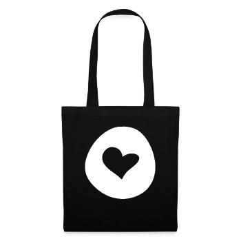herz form kreis symbol liebe - Stoffbeutel - Schwarz - Vorne