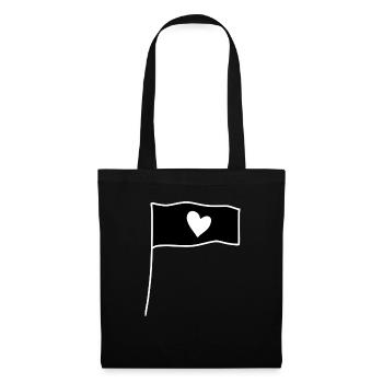 Drapeau Coeur Amour Symbole Forme - Sac en tissu - noir - Devant