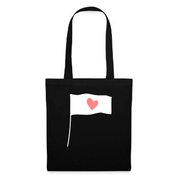 Symbole Drapeau Forme Coeur Rose - Sac en tissu - noir - Devant