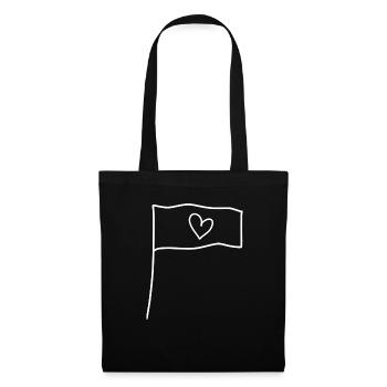 Drapeau Symbole Forme Coeur Amour - Sac en tissu - noir - Devant