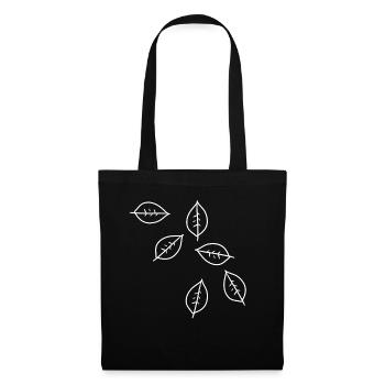 motif feuille feuilles icône forme nature - Sac en tissu - noir - Devant