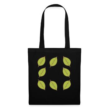 Cadre Feuille Feuilles Vert Forme Nature - Sac en tissu - noir - Devant
