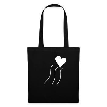 Lines Line Heart Shape Love Symbol - Tote Bag - black - Front
