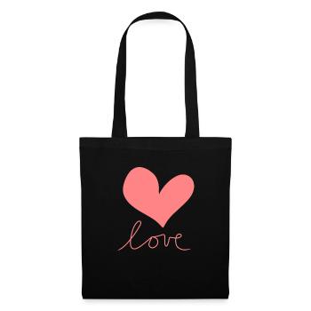 rosa herz liebe symbol - Stoffbeutel - Schwarz - Vorne