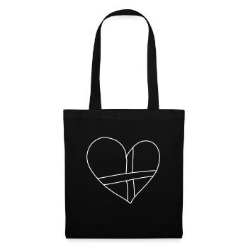 Patch ruban Heart Lines - Sac en tissu - noir - Devant