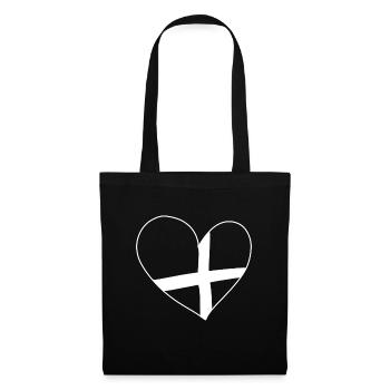 Croix de pavé ruban Heart Lines - Sac en tissu - noir - Devant