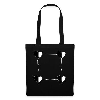 Cadre à quatre cœurs - Sac en tissu - noir - Devant