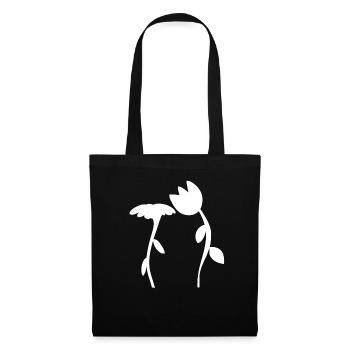 Flower Symbol Blossom Plant Shape Two Flowers - Tote Bag - black - Front