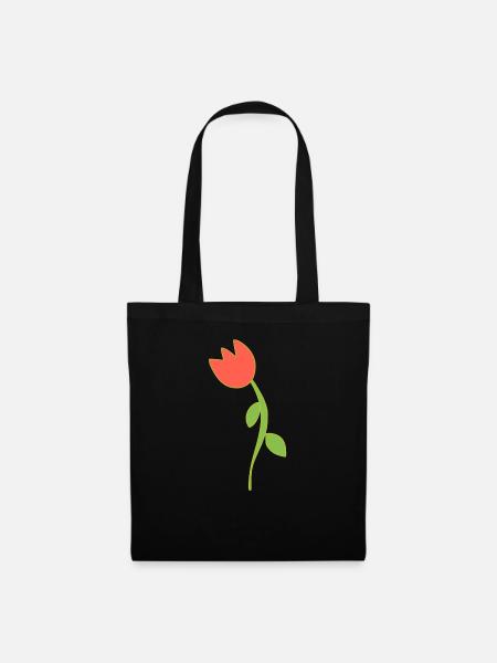 Blume Symbol Blüte Pflanze rote rose - Stoffbeutel - Schwarz