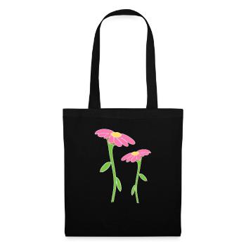Flower Symbol Blossom Plant Two Flowers - Tote Bag - black - Front