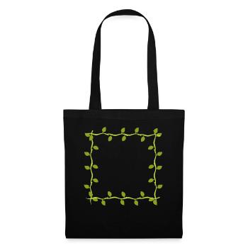 Four Leaves Line Nature Frame Sheet - Tote Bag - black - Front