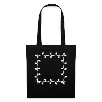 Four Leaves Line Nature Frame Leaf Shape - Tote Bag - black - Front