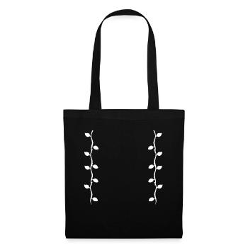 Feuilles Ligne Nature Feuille Branches Forme - Sac en tissu - noir - Devant