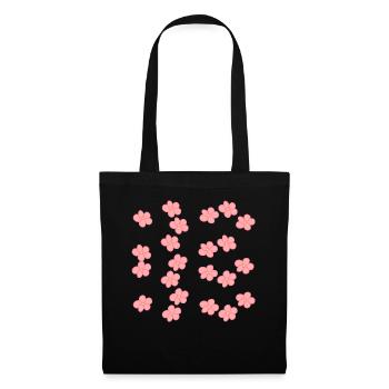 flowers blossom plant pattern pink shape - Tote Bag - black - Front
