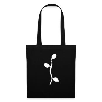 Feuille Feuilles Ligne Nature Branche - Sac en tissu - noir - Devant