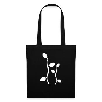 Les feuilles de feuilles bordent les plantes de la branche naturelle - Sac en tissu - noir - Devant