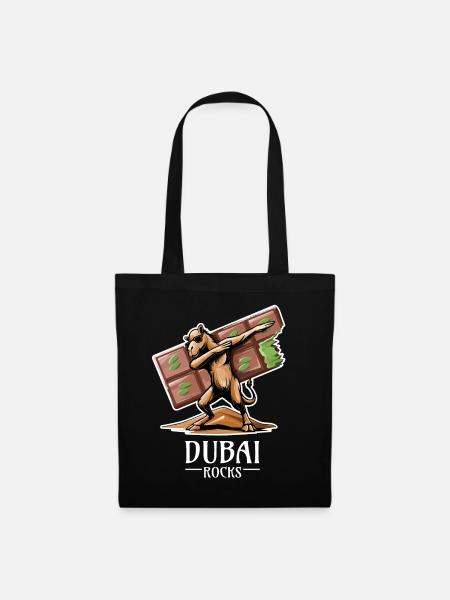 Dubai Rocks - Cooles Dabbing Dromedar Design - Stoffbeutel - Schwarz