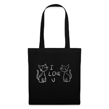 Ich liebe dich katzen katze - Stoffbeutel - Schwarz - Vorne
