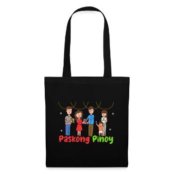 Paskong Pinoy Weihnachtsdesign für Filipinos - Stoffbeutel - Schwarz - Vorne