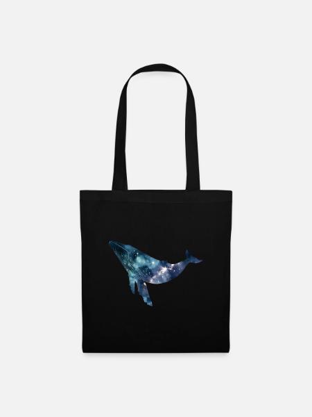 Blue whale in Galaxy - Stoffbeutel - Schwarz