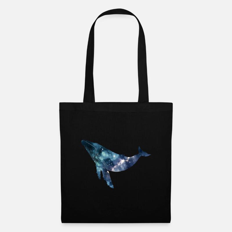 Blue whale in Galaxy - Stoffbeutel - Schwarz