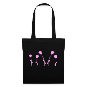 natural flowers rose earth line pattern - Tote Bag - black - Front