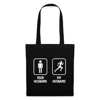 Votre mari Mon mari - courir - - Sac en tissu - noir - Devant